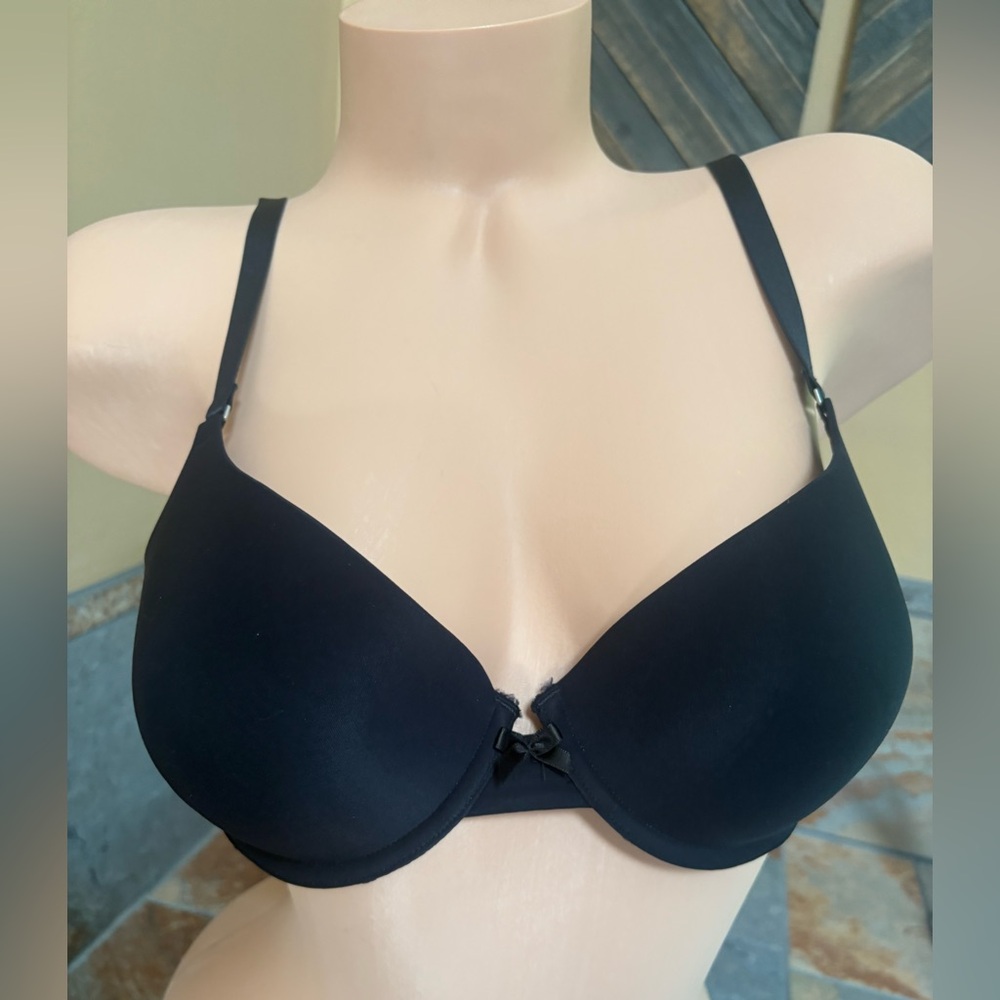 Vtg Y2K AMERICAN EAGLE AERIE  WIRED Padded Demi BRA BLACK SZ 36 C